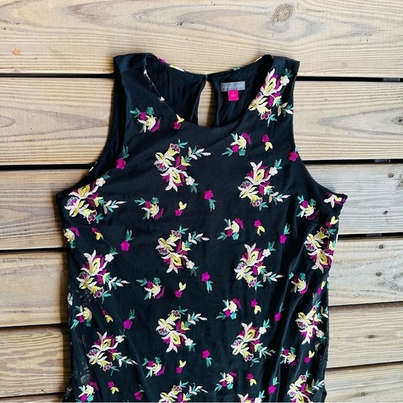 Vince Camuto Large Sleeveless Maxi Embroidered Floral Dress Spring Tropical - Picture 9 of 16